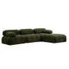 Canapé d'angle modulable vert - tissu bouclette RONDA