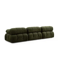 Canapé d'angle modulable vert - tissu bouclette RONDA
