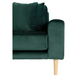 Canapé d'angle vert foncé en velours - côté gauche, ROTTERDAM