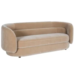Canapé en velours marron clair DERBY