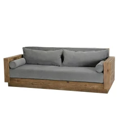 Canapé gris 3 places en bois de pin recyclé DENVER