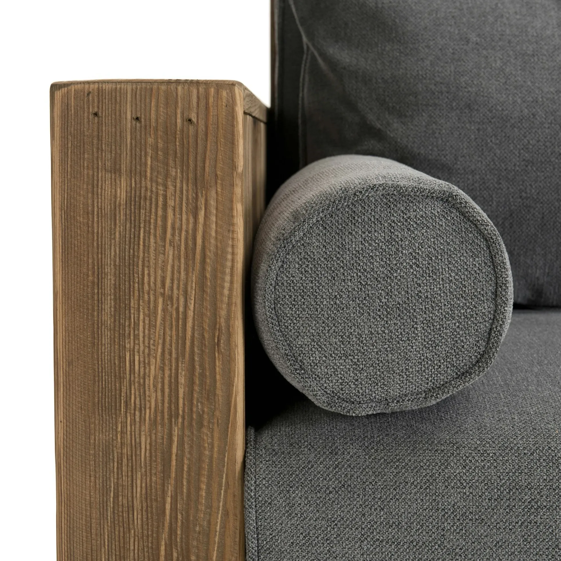 Canapé gris 3 places en bois de pin recyclé DENVER