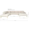 Canapé panoramique beige sable - côté droit, 370 cm ROTTERDAM