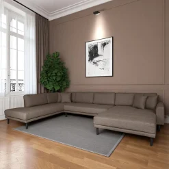 Canapé panoramique marron - côté droit, 370 cm ROTTERDAM