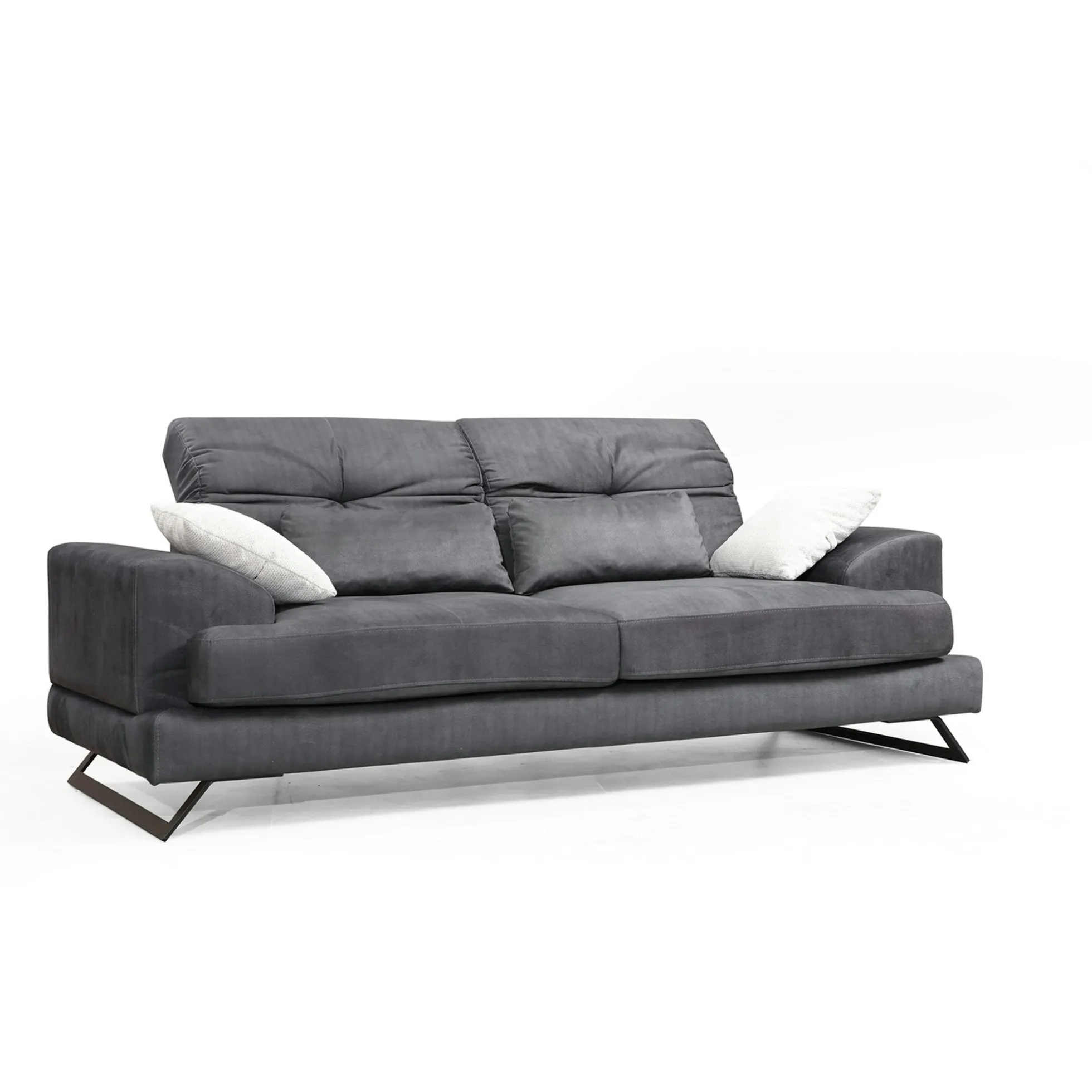 Canapé 3 places anthracite avec dossier inclinable MILO