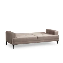 Canapé 3 places beige avec couchage d’appoint JACA