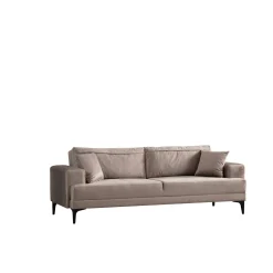 Canapé 3 places beige avec couchage d’appoint JACA