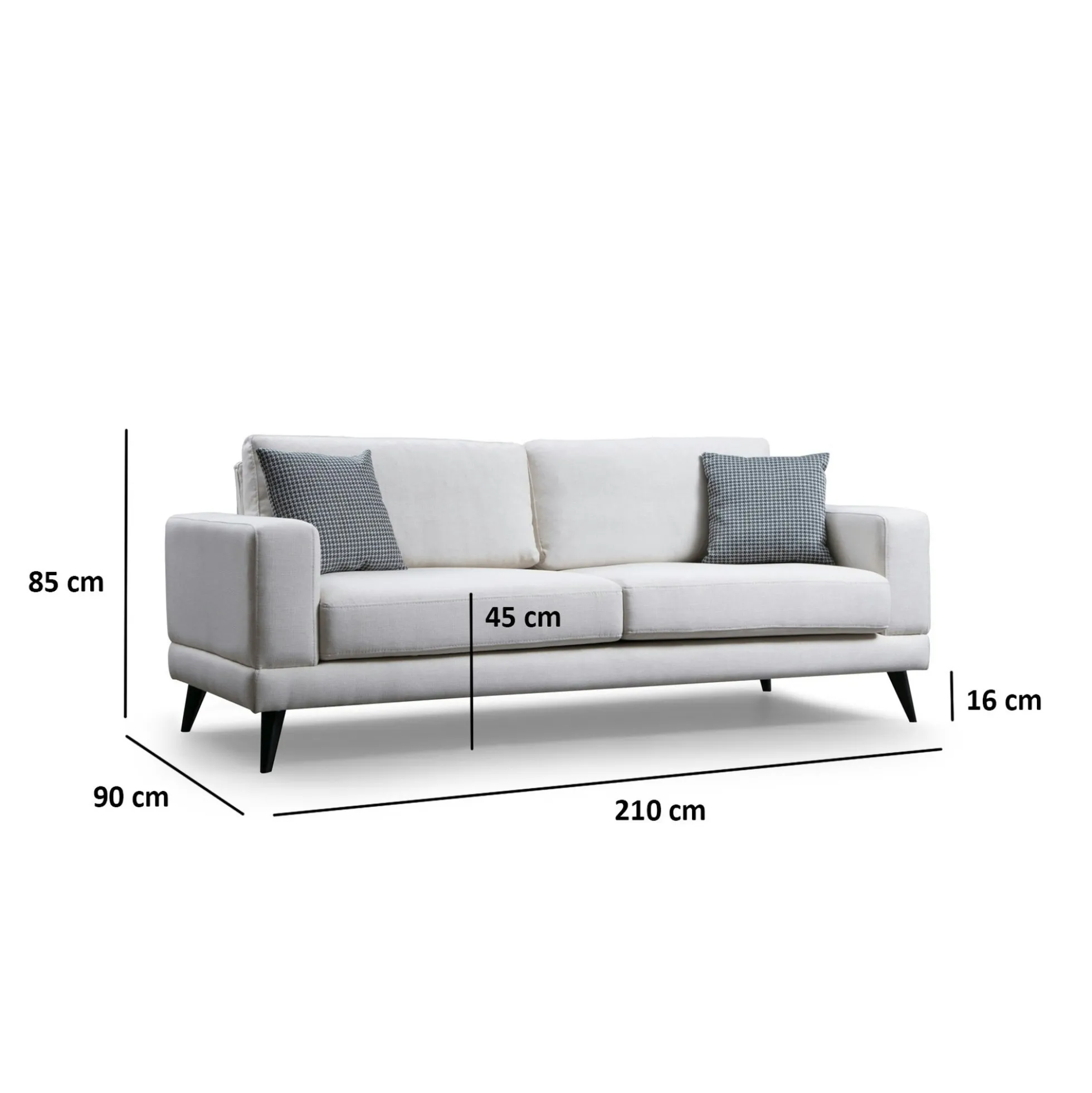 Canapé 3 places beige crème - style contemporain VENCE