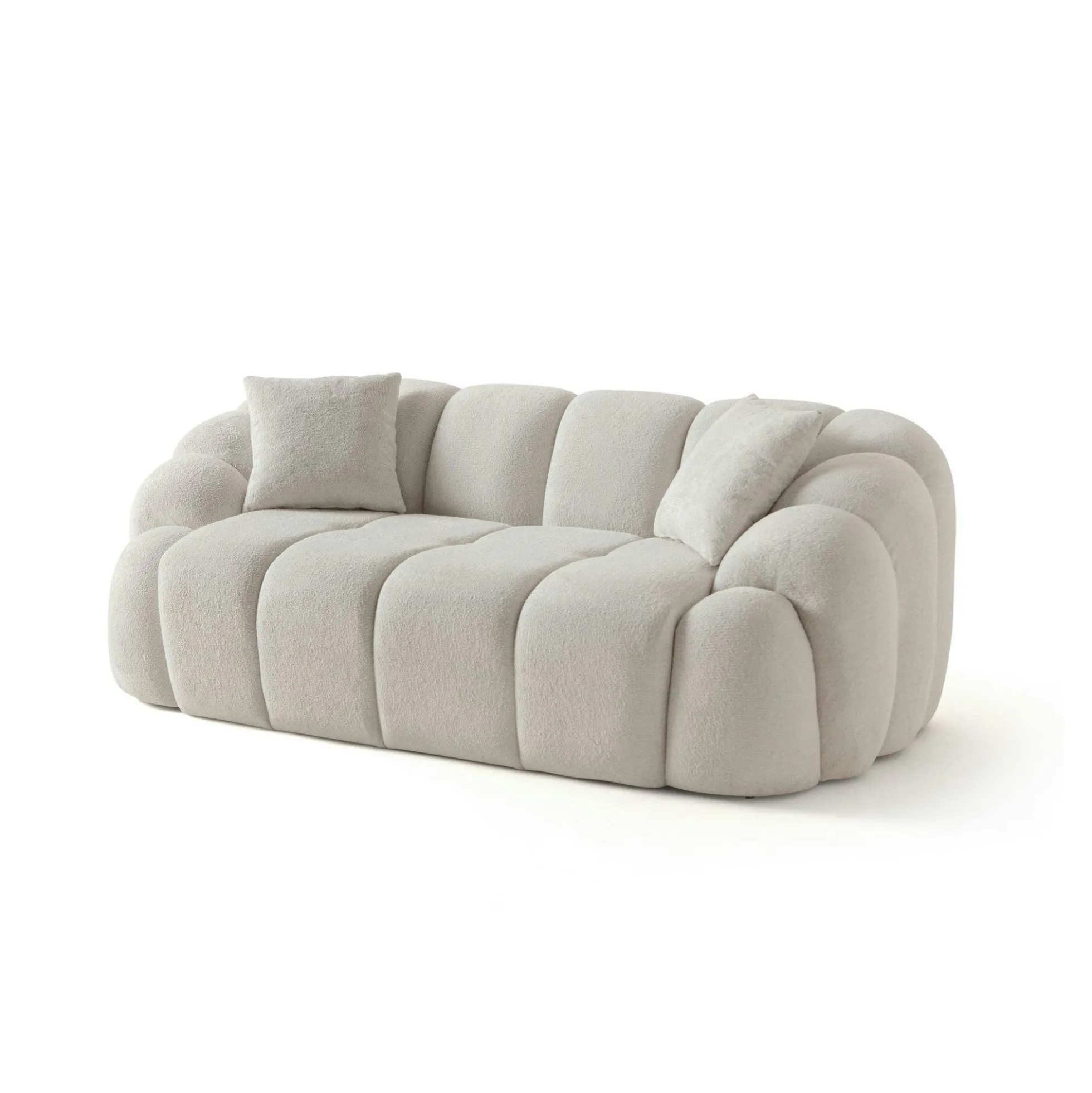 Canapé 2 places blanc écru design arrondi ONDA