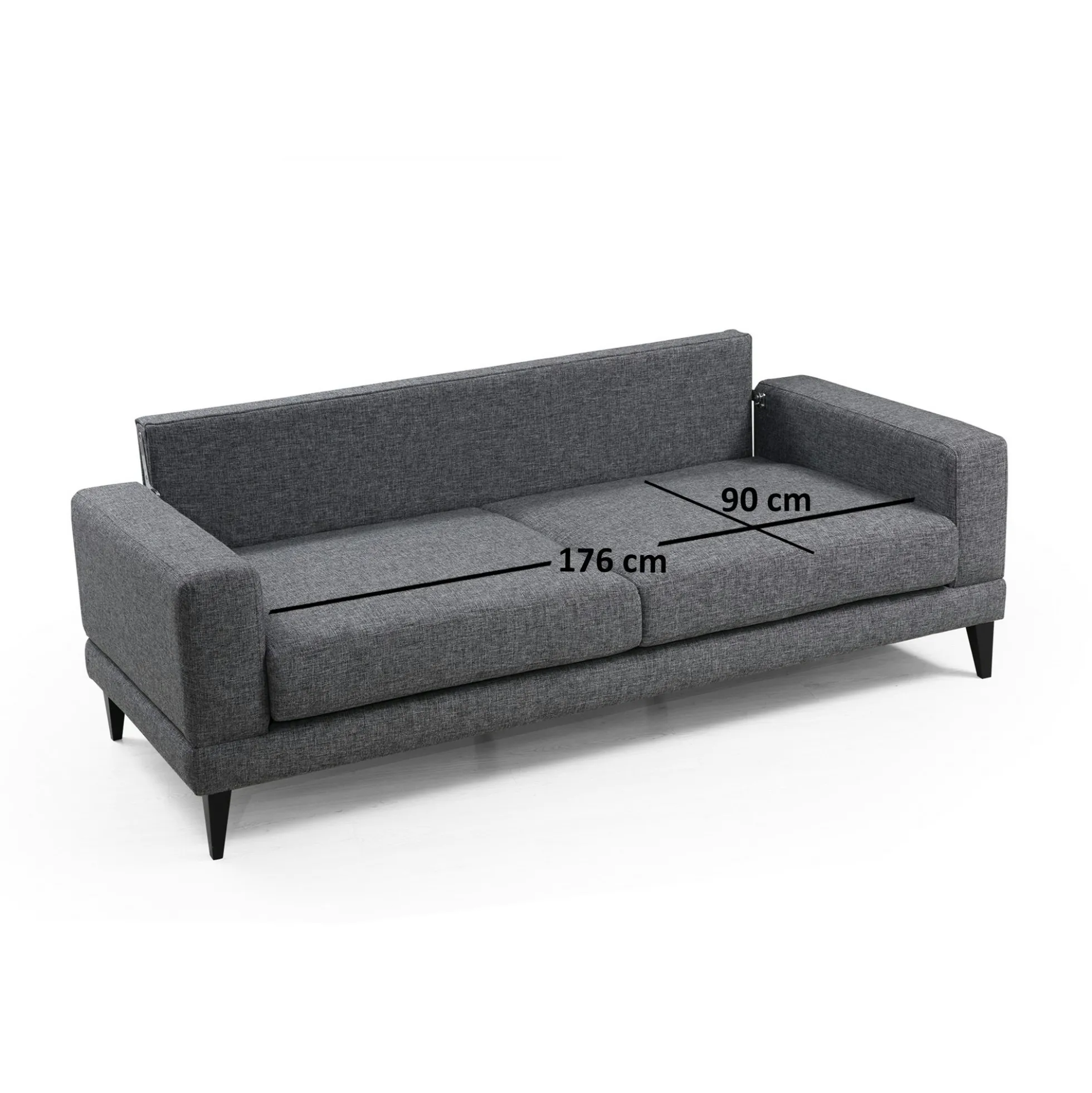 Canapé 3 places gris - style contemporain VENCE