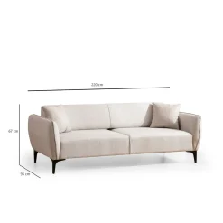 Canapé 3 places sable - couture déco VILNIUS