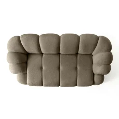 Canapé 2 places taupe design arrondi ONDA
