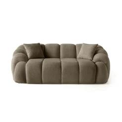 Canapé 2 places taupe design arrondi ONDA