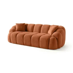 Canapé 3 places terracotta design arrondi ONDA