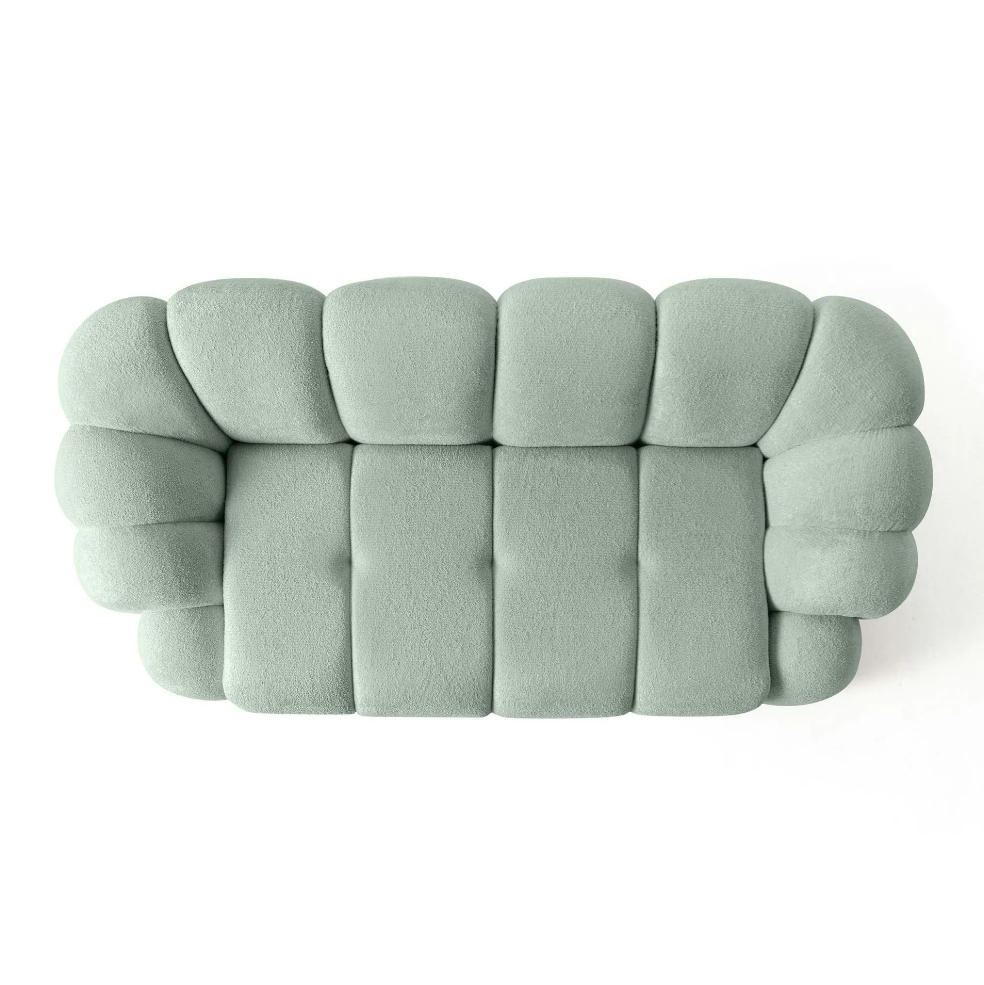 Canapé 2 places vert sauge design arrondi ONDA