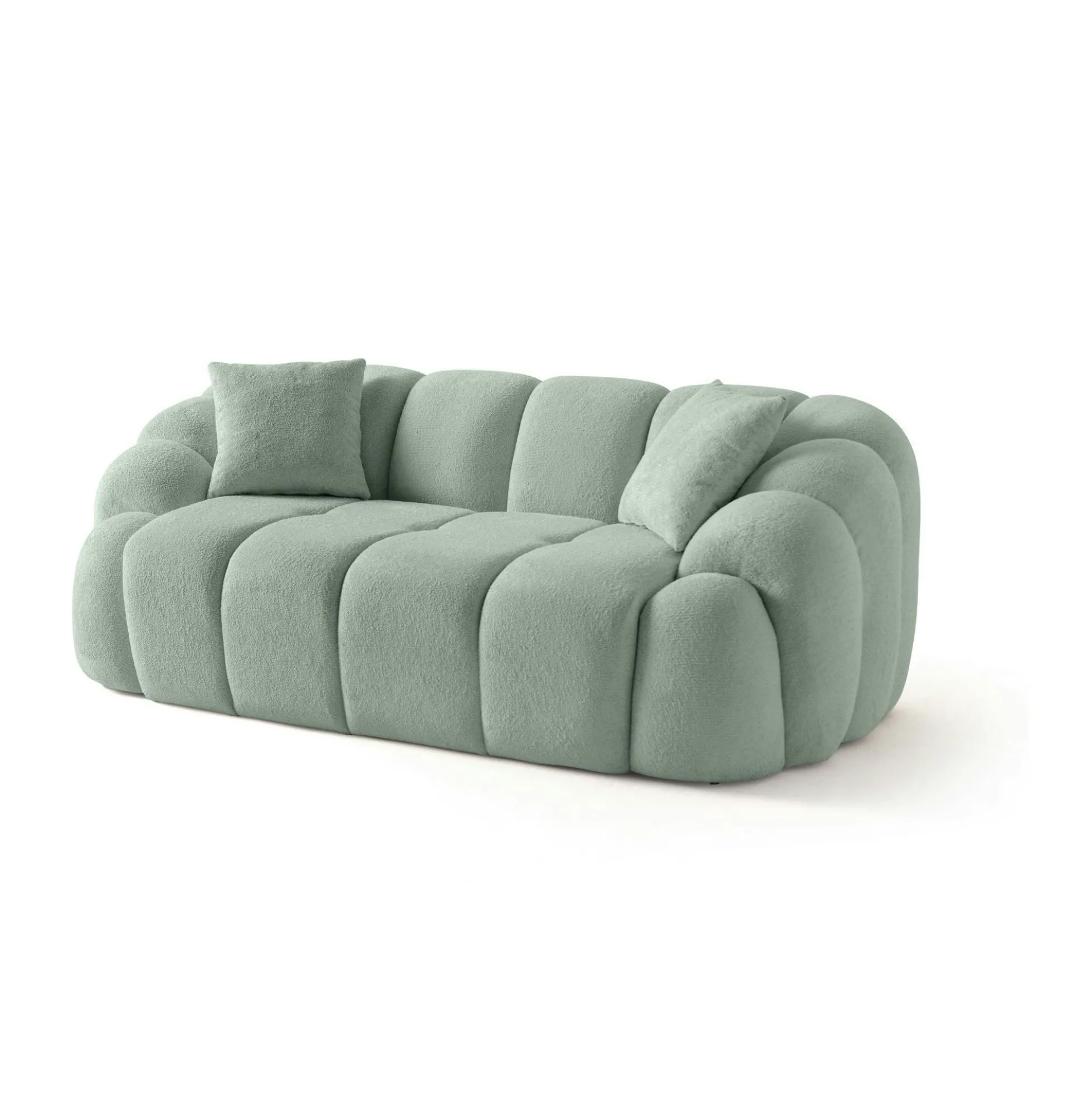 Canapé 2 places vert sauge design arrondi ONDA