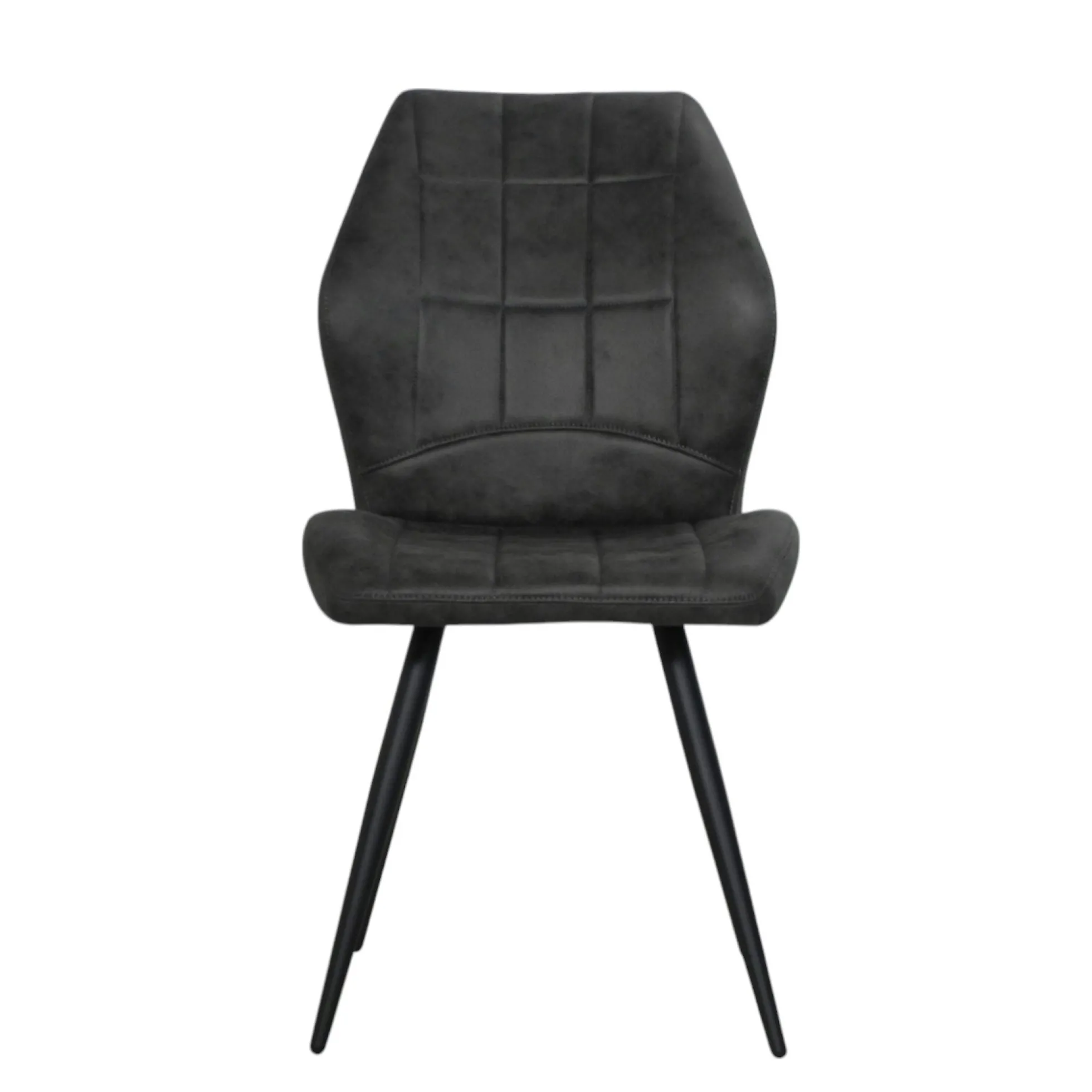 Chaise anthracite motif damier (lot de 2) LOMBARDIE