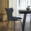 Chaise anthracite pivotante en velours avec passepoil (lot de 2) LOMBARDIE
