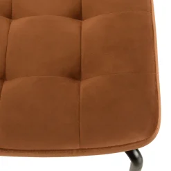 Chaise assise velours orange capitonné dossier cannage (lot de 2) TIM