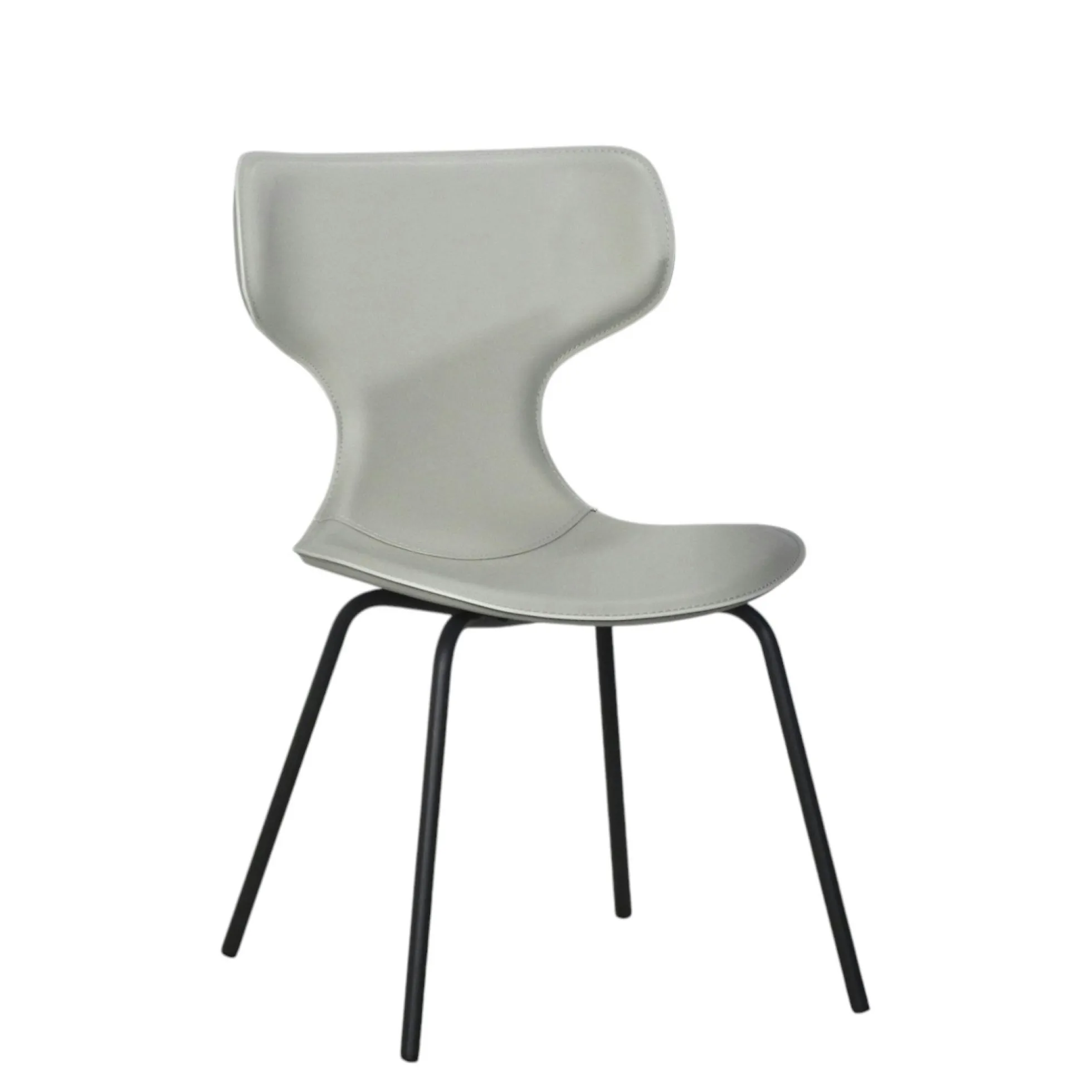 Chaise beige avec dossier en T, revêtement nettoyable (lot de 2) LOMBARDIE
