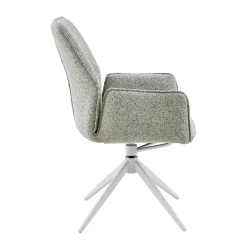 Chaise beige chiné pivotante à accoudoirs (lot de 2) CORTINA