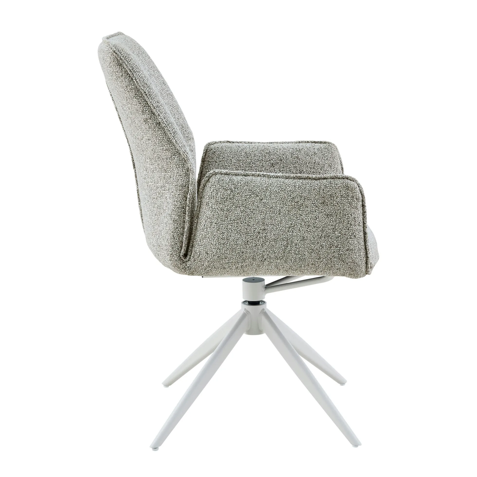 Chaise beige chiné pivotante à accoudoirs (lot de 2) CORTINA