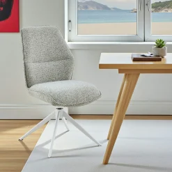 Chaise beige chiné pivotante (lot de 2) CORTINA