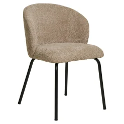 Chaise beige en bouclette avec dossier rond (lot de 2) MONTREUX