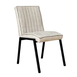 Chaise beige rembourrée à bandes (lot de 2) CORTINA