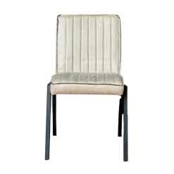 Chaise beige rembourrée à bandes (lot de 2) CORTINA