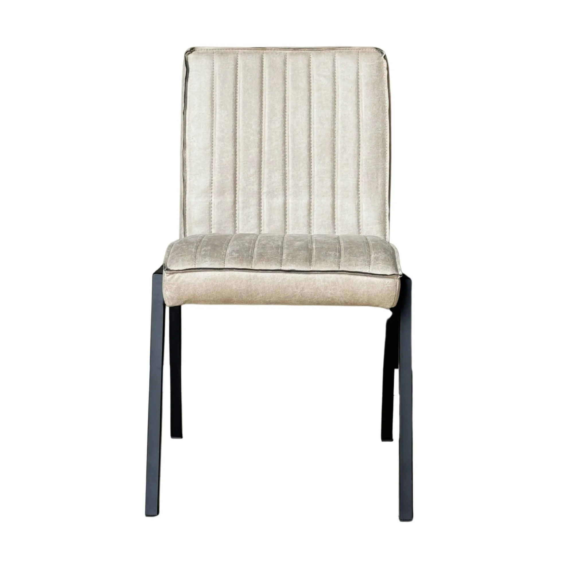 Chaise beige rembourrée à bandes (lot de 2) CORTINA