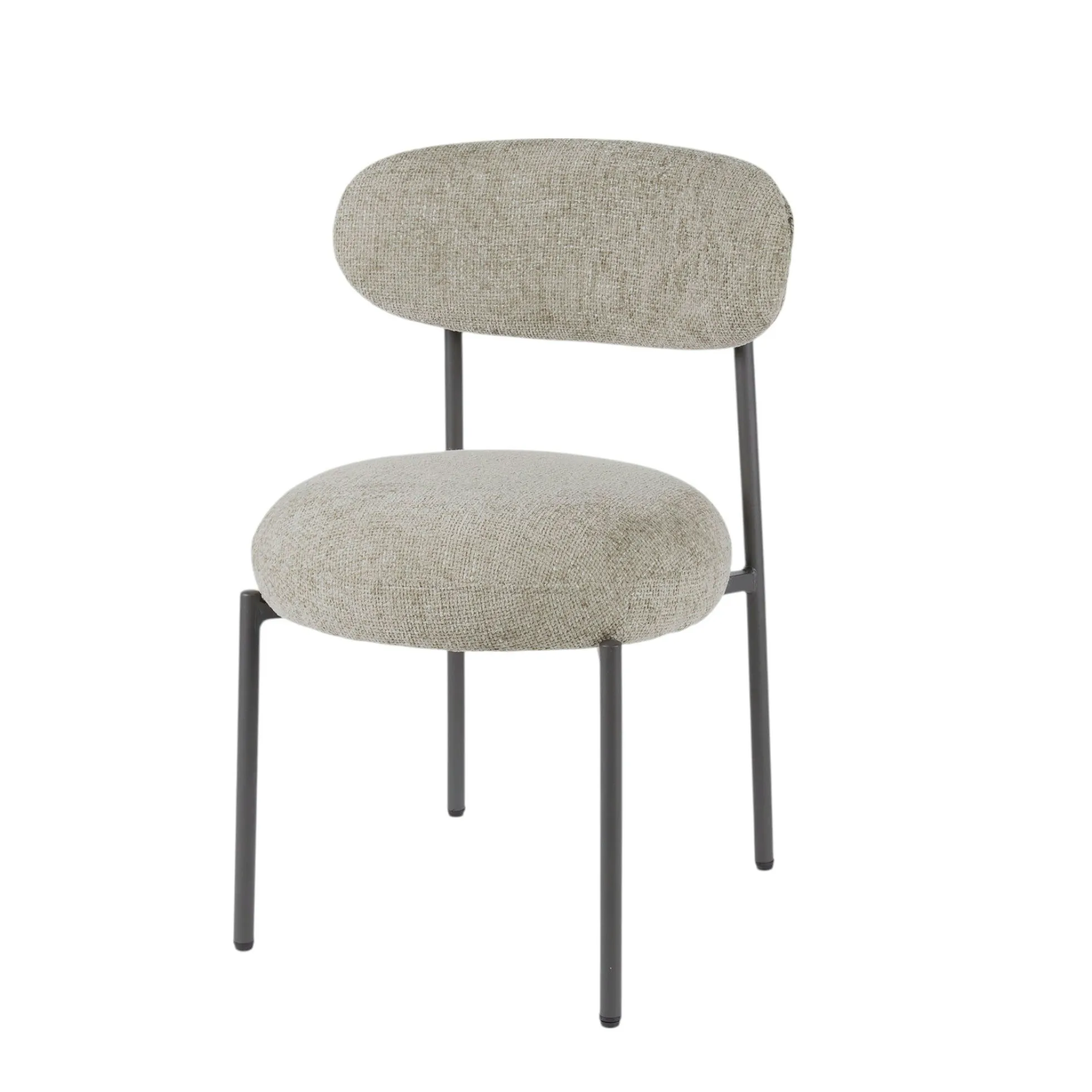 Chaise beige sable moderne en velours tissé (lot de 2) CREEK
