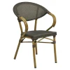 Chaise bistrot en textilène brun et bambou (lot de 2)