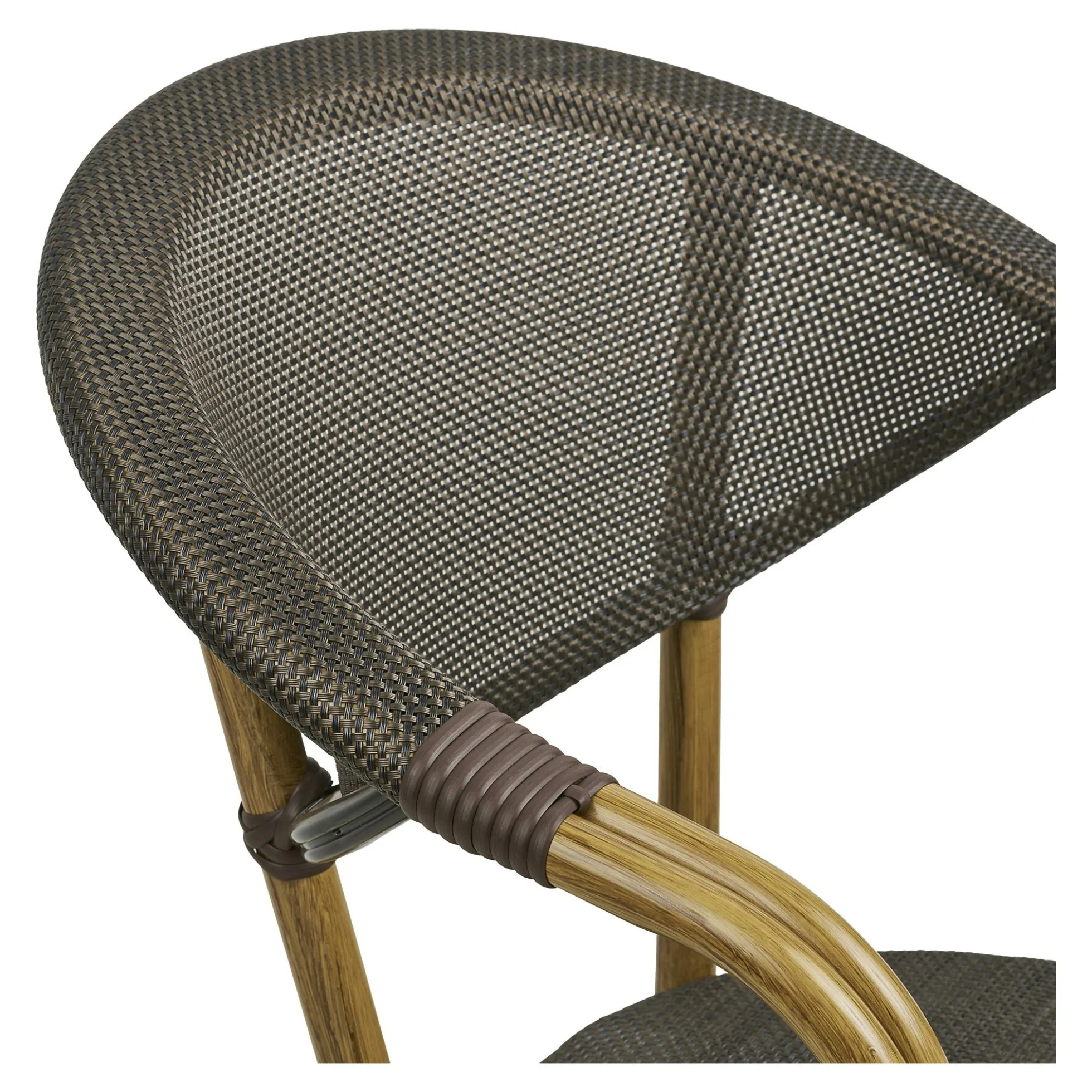 Chaise bistrot en textilène brun et bambou (lot de 2)