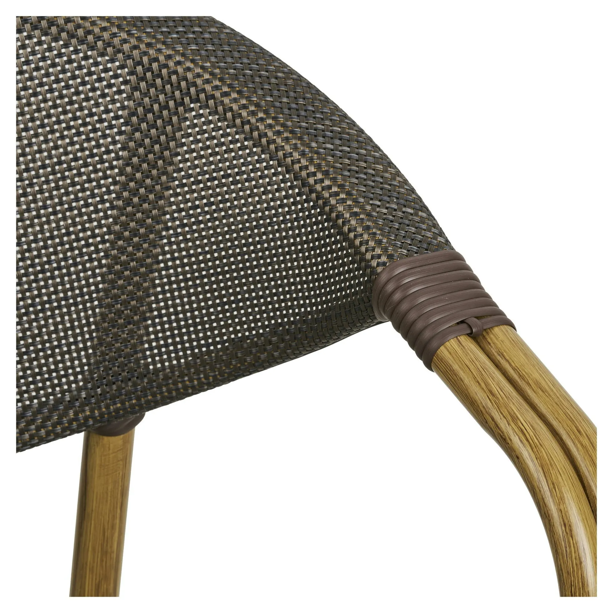 Chaise bistrot en textilène brun et bambou (lot de 2)