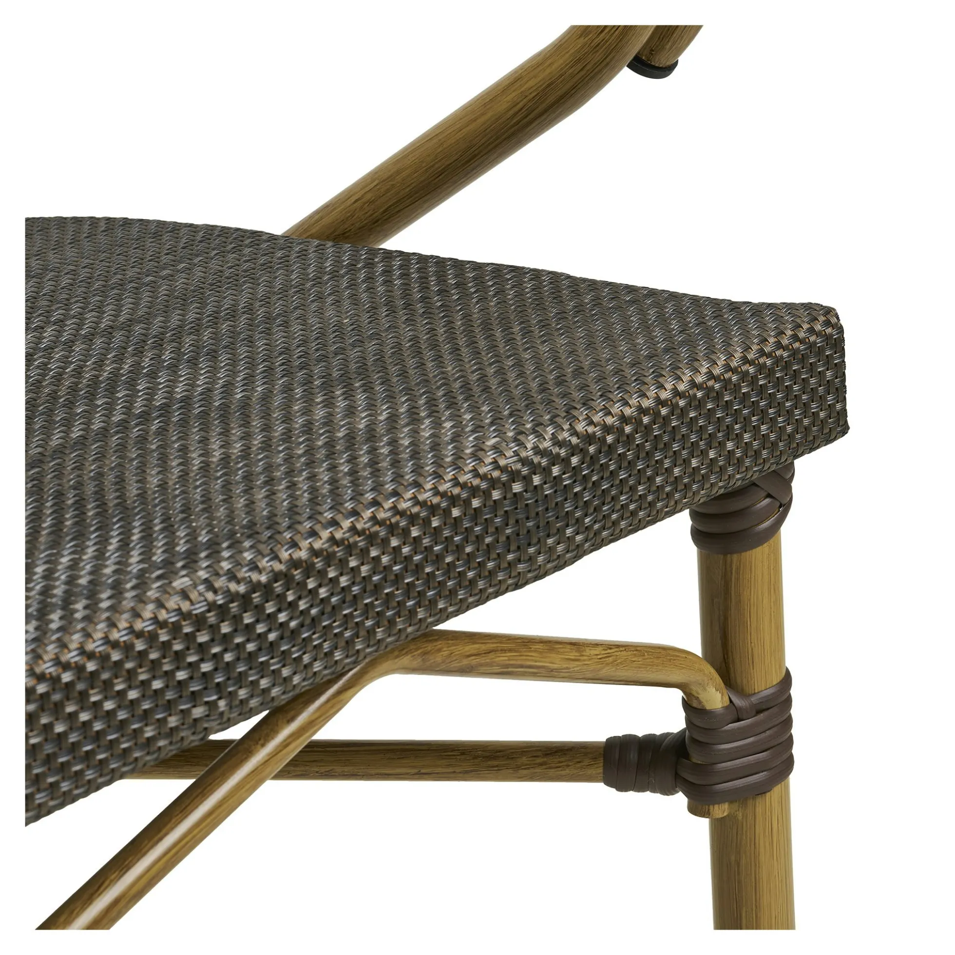 Chaise bistrot en textilène brun et bambou (lot de 2)