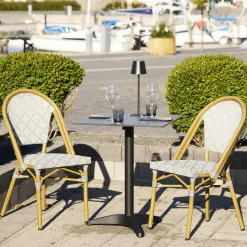 Chaise bistrot grise en textilène (lot de 2) TORANO