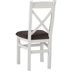 Chaise blanche en chêne avec dossier croisé (lot de 2) NAXOS