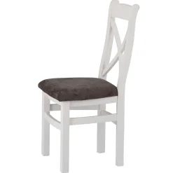 Chaise blanche en chêne avec dossier croisé (lot de 2) NAXOS