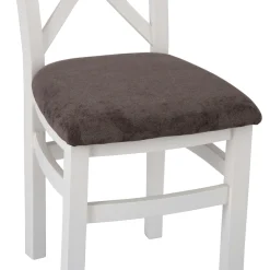 Chaise blanche en chêne avec dossier croisé (lot de 2) NAXOS