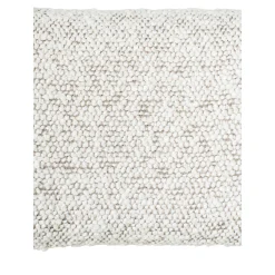 Chaise blanche moderne en tissu bouclette avec accoudoirs (lot de 2) SAVONE