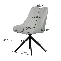 Chaise blanche pivotante en velours texturé (lot de 2) IENA
