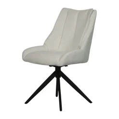 Chaise blanche pivotante en velours texturé (lot de 2) IENA