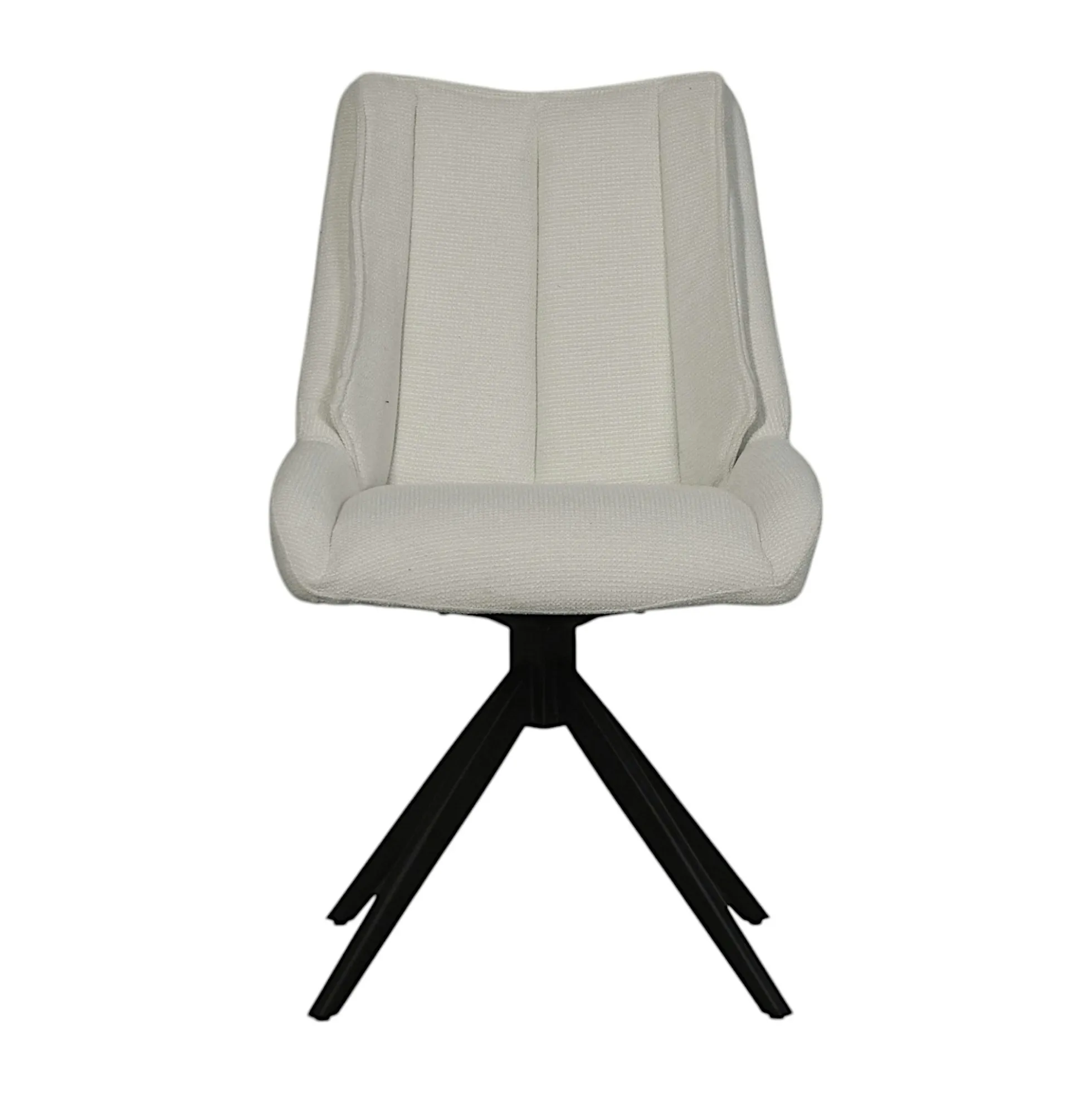 Chaise blanche pivotante en velours texturé (lot de 2) IENA