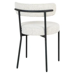 Chaise blanche ronde en tissu bouclette (lot de 2) SAVONE