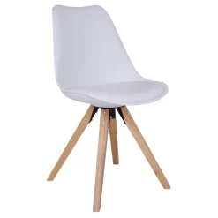 Chaise blanche scandinave pieds bois (lot de 2) LOTA