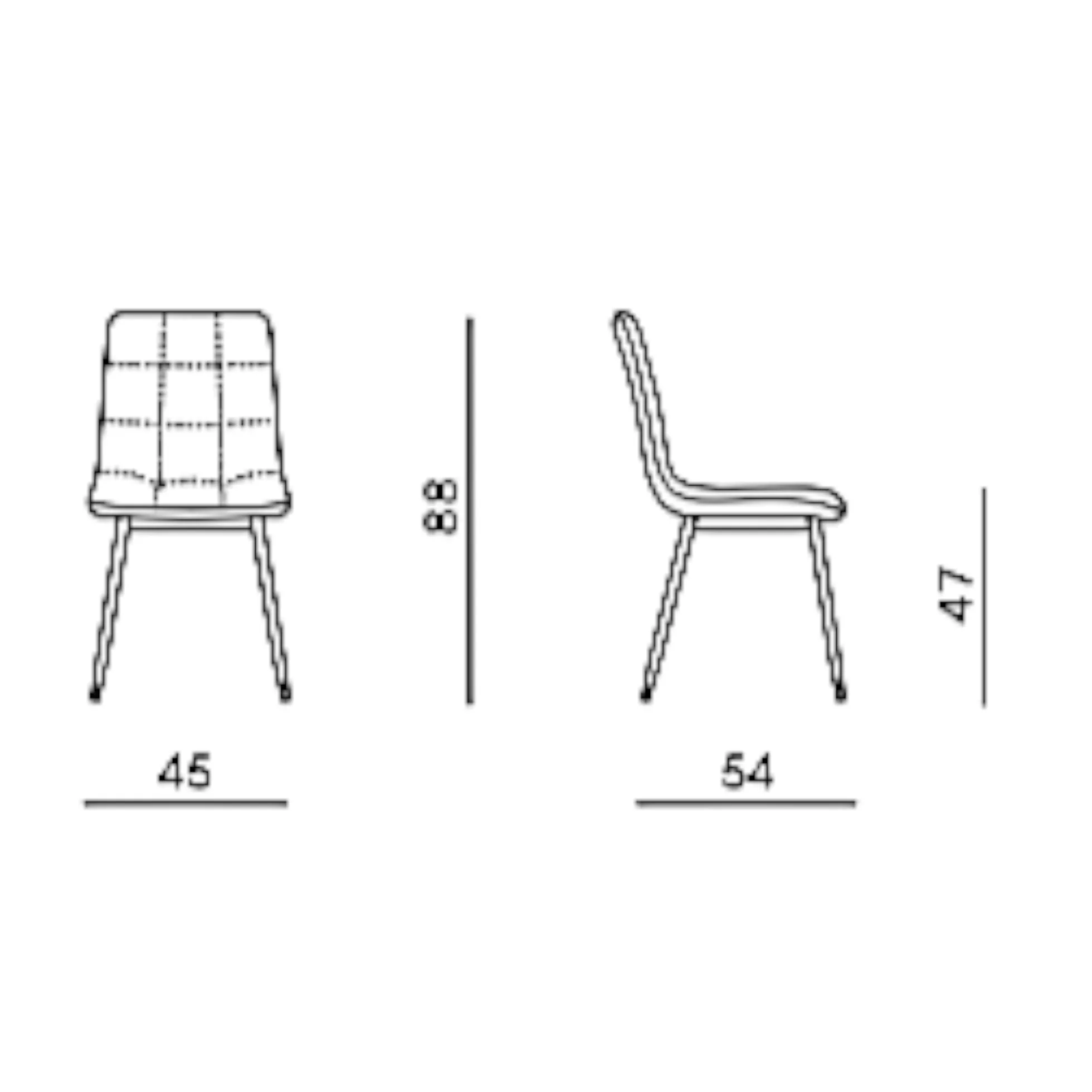Chaise bleu arctique motif damier (lot de 2) LORA