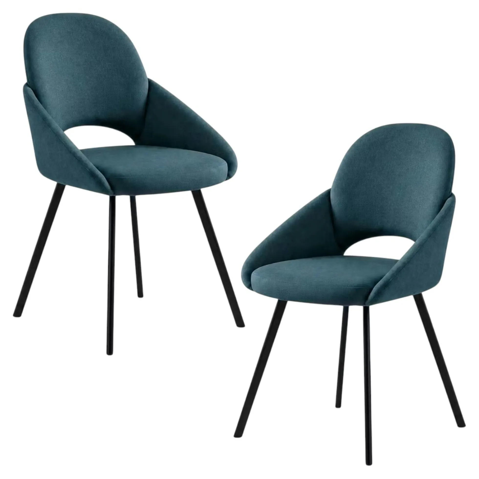 Chaise bleue à accoudoirs intégrés (x2) AUREN