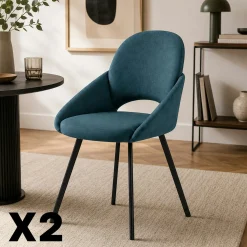 Chaise bleue à accoudoirs intégrés (x2) AUREN