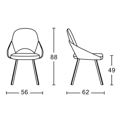 Chaise bleue à accoudoirs intégrés (x2) AUREN